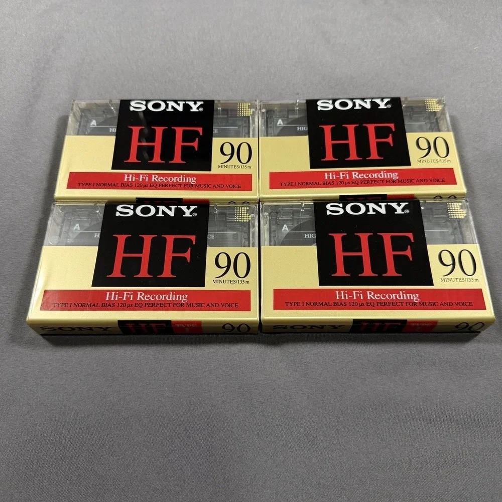 (4 pk) Sony HF-90 Hi-Fi Recording‎ Blank Audio Cassette Tapes Normal Bias Sealed